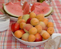 fresh summer fruit on the farm