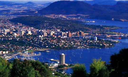 View over Hobart City