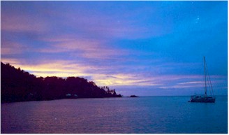 Sunrise, Huahine anchorage, Societies, French Polynesia