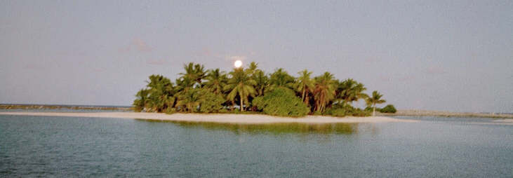 Moonrise over Makemo motu, Tuamotus, French Polynesia