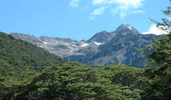 Mountain peaks at Arthurs Pass (10821 bytes)