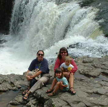 NZ Paula, Sue, Trevor and Natalie at Horuru Falls