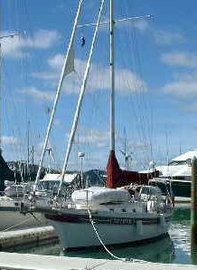 Tethys at the dock in Opua New Zealand.