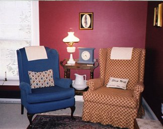 The Federal Room features 
				dual wing-back chairs