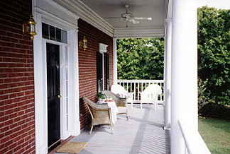 The upstairs front porch