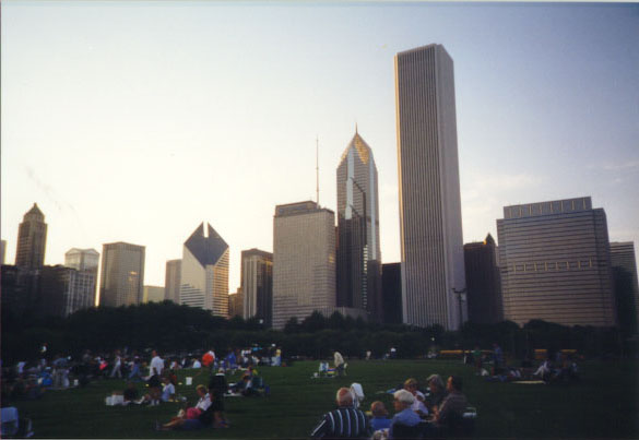 Veduta dei grattacieli da Grant Park