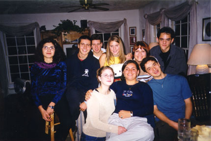 In senso orario da sinistra: Angela, io, Giulio, Ulrike, Elisa, Sebastian, Arthur, Paula e Elka