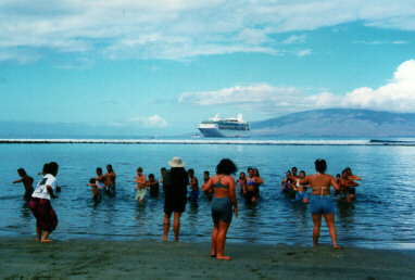 Ha`a practice at Kamehameha Iki Park, Lahaina