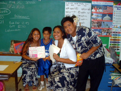 JA instructors Emelyn Reyes , Adrianna Hussey, Leighton Domingo