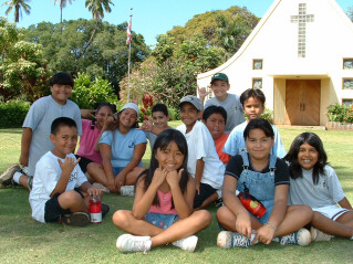 Lahaina Town Walking Tour with Princess Nahi`ena`ena Elementary School students at Waiola Church