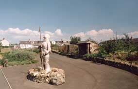 Border Reiver guarding the entrance to the Beechgrove Garden