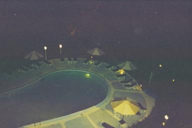 swimming pool at night