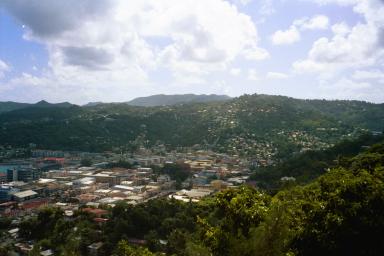 view of hills in St. Lucia