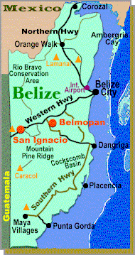 map of Belize