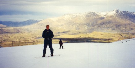 Snowboarding at Coronet Peak