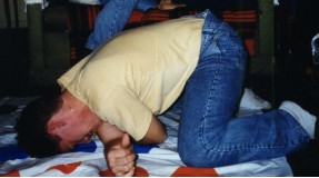 Craig playing full body twister.