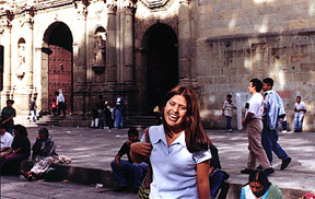 Nora Judith in front of the Cathedral