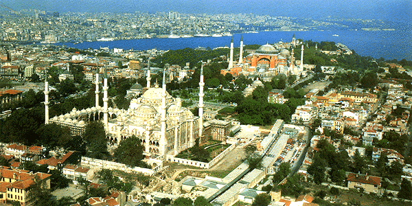 An aerial view