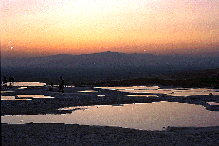 Pamukkale at sunset