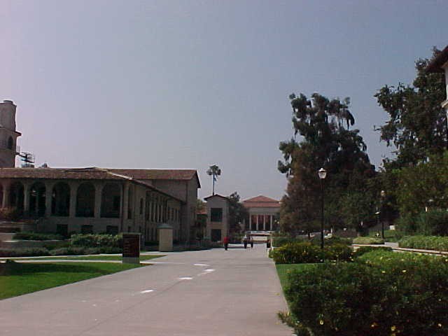 Looking down the quad towards Thorne Hall