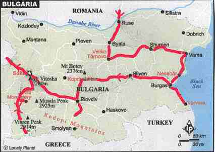 Carte Bulgarie