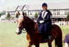 Aideen Gorebooth at the R.D.S International Horse Show riding Ben she was 75 and the oldest competitor in the show