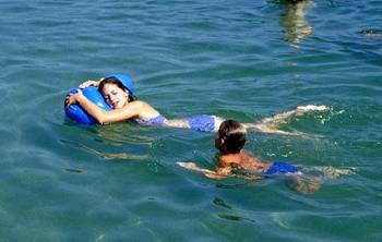 Swimming in the lake