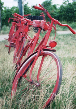 Red bicycles