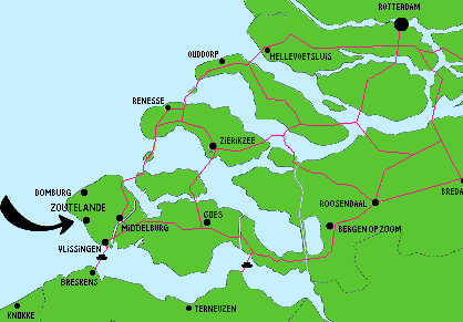 Map of Zeeland