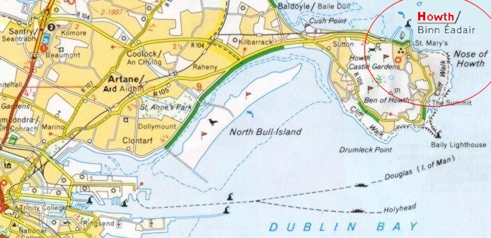 Location of Howth