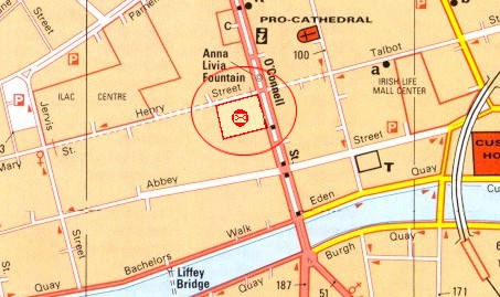 Location of the main post office