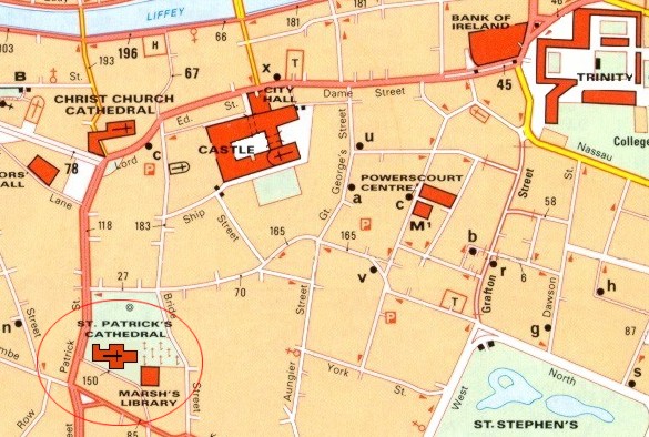 Location of St. Patricks Cathedral