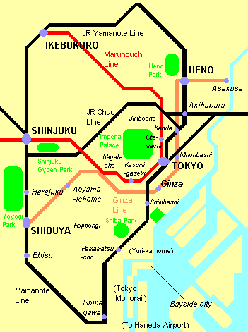 Map of Central Tokyo