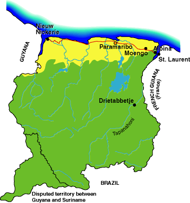 Map of Suriname