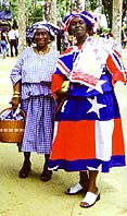 Two grandmothers wearing koties