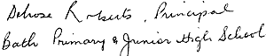 Signature from Bath Book