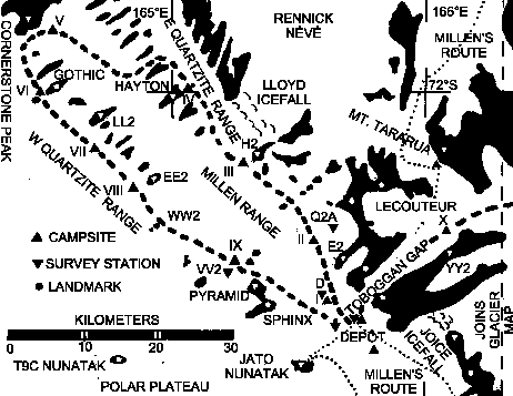 Gerald's team's month-long polar plateau loop.