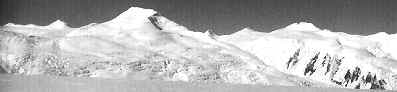 Giant peaks surround the Tucker Glacier.