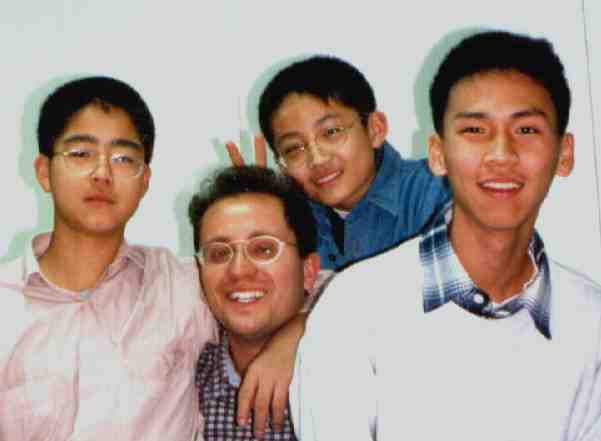 Korean middle students clowning around, 1995