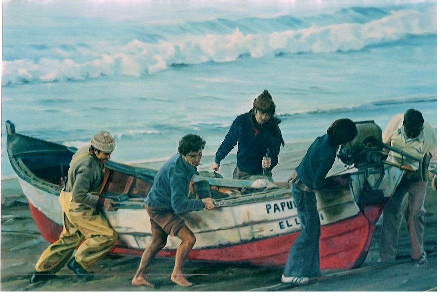 Painting - Boaters - Santiago de Chile Airport