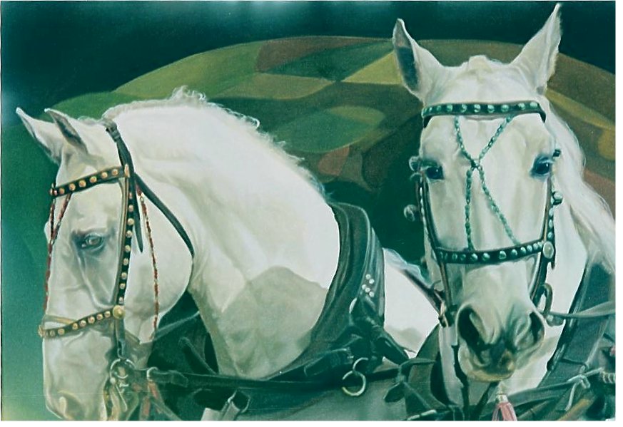 A painting of the horses at the Santiago de Chile Airport