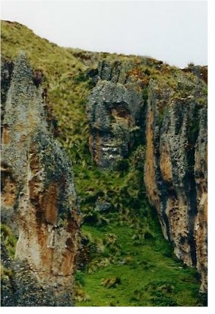 A natural rock formation of a stone face - Cajamarca