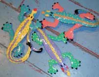 Painted metal lizards from Tropical Memories