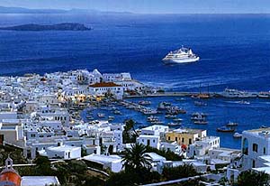 Beautiful view of Mykonos town