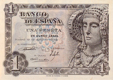 Lady of Elche 1 Pts Bank Note - 1948