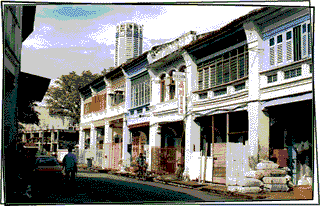 Row house along Armenian Street