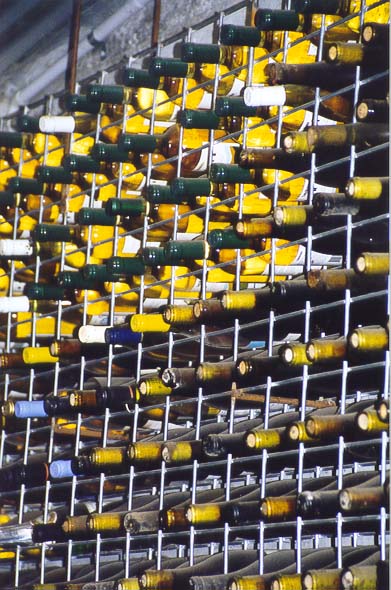 Wine bottles in TarraWarra Cellar