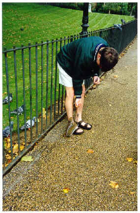 Mike with squirrels