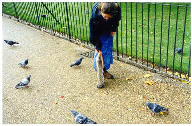 Mel with squirrels