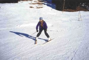 Liz a la fin de sa premiere semaine de ski